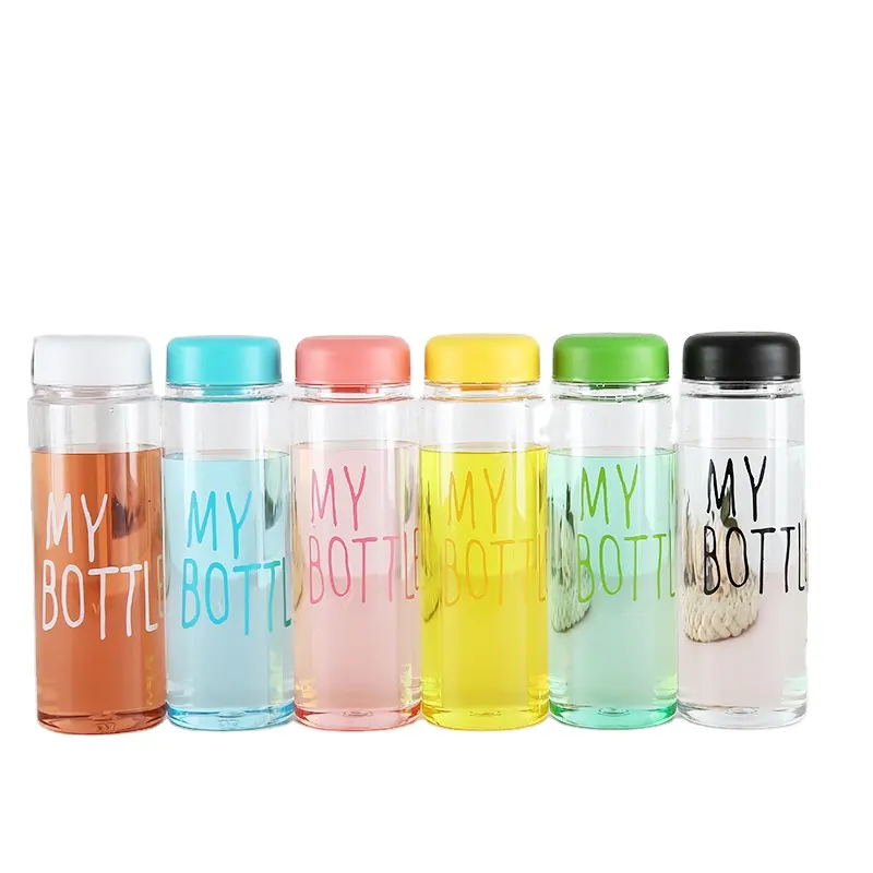 Fashion Portable Clear My Bottle Sport Plastic Fruit Juice Water Cup 500ML