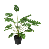 Petit Bonsaï Artificiel Effet Réel Monstera Mini Feuilles de Bananier en Soie en Pot 50cm Décoration Mariage Maison