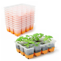 Plateau de semis réutilisable avec couvercle haut, boîte de plantation pour pépinière, plateau de germination et de semis réutilisable avec trous