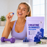 Gummies de créatine sans sucre OEM ODM, 5g de créatine par portion, complément pré-entraînement pour soutenir la croissance et la force musculaire