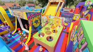 JOYFUL FUN Parc d'attractions gonflable sur le thème des jeux classiques, aire de jeux gonflable pour enfants - Product Image 6