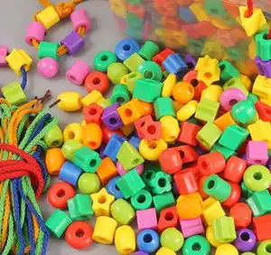 Factory Wholesale Plastic Educational Toy Jewelry Making Kit Stringing Lacing Beads For Kids