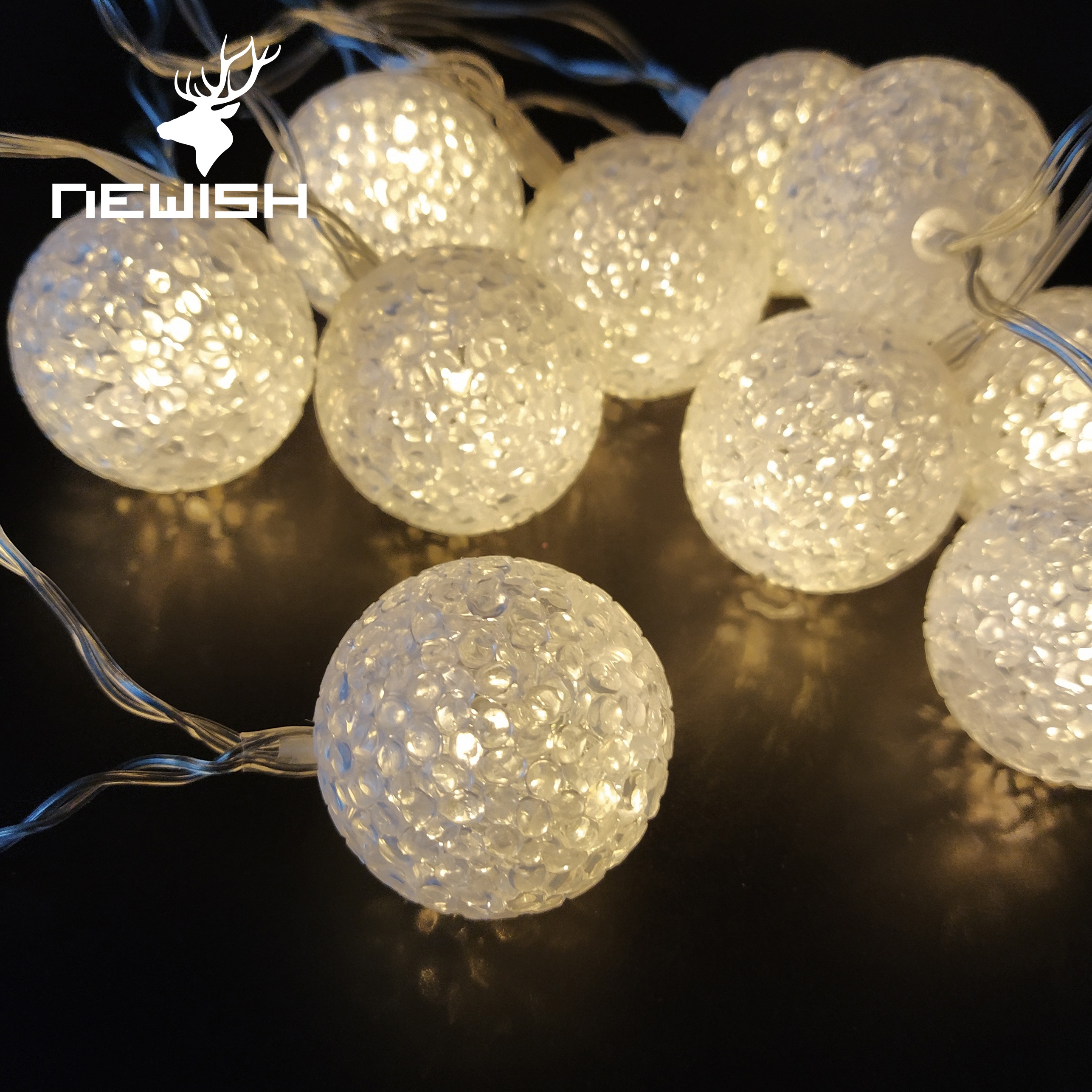 Новинка, Лидер продаж, светодиодная гирлянда в форме шара EVA диаметром 3 см, праздничное освещение для вечеринки, Рождественское украшение