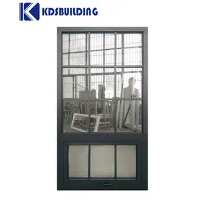 KDSBuilding 문 1m x 3m 알루미늄 프레임 울타리 유리 창 통합 블랙 컬러 하우스 천막 창