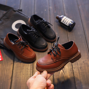 Scarpe all'ingrosso per bambini in pelle sintetica per ragazzi autunno nuovi mocassini in stile coreano scarpe classiche britanniche nere - Product Image 1