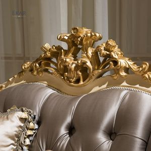Set <span class=keywords><strong>Sofa</strong></span> Barok Prancis Mewah Warna Cerah, Set <span class=keywords><strong>Sofa</strong></span> Ruang Tamu Eropa Royal Istana Kain Ukir Tangan - Product Image 5