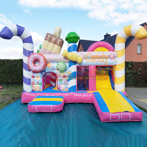 Backyard kids outdoor party bouncer sweet country combo slide commercial <b>inflatable</b> candyland bouncy castle - Product Image 4