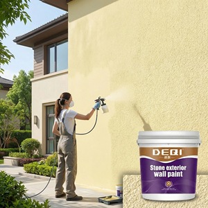 Revestimiento de Pared Exterior con Imitación de Piedra DEQI, Fórmula Acrílica a Base de Agua Ignífuga, Impermeable y Resistente a las Manchas - Product Image 1