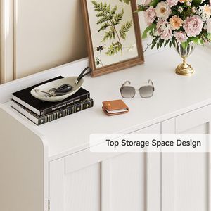 Hot bán gỗ có thể điều chỉnh Kệ trắng 7 + 1 Tier trang trại lưu trữ giày tủ - Product Image 3