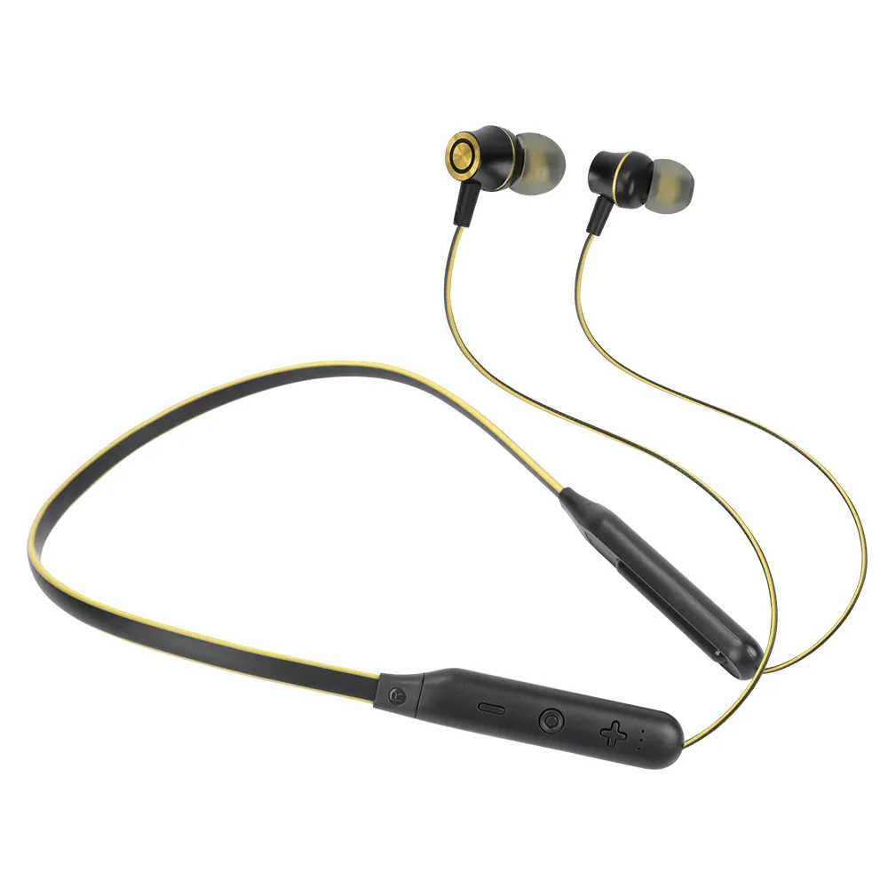 Fone de ouvido esportivo wireless, headset esportivo magnético de metal com som estéreo e microfone