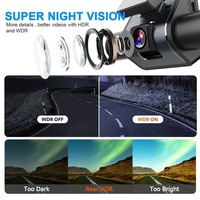 Mini le nouveau tableau de bord à 360 degrés Cam1080P Vision nocturne infrarouge quatre enregistrement enregistreur de voiture voiture DVR 2 pouces écran surveillance du stationnement
