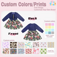Robe longue à manches longues pour filles, avec nœud, volants et imprimé floral, style swing, personnalisable OEM/ODM, idéale pour le quotidien et les fêtes