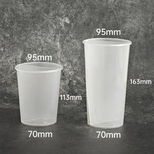 Gobelets jetables en plastique PP transparent pour café, jus, smoothie, gobelets à double compartiment, moitié et moitié, gobelets à bulles de thé Boba avec couvercle - Product Image 5