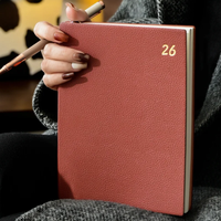 Carnet en cuir pour cadeau, journal, école, écriture, planificateur, couverture personnalisée A5, 100 feuilles, couverture rigide, reliure cousue, promotionnel