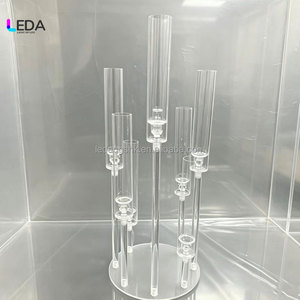 Candelabro Cuadrado de Acrílico Transparente LEDA con 8 Brazos, Portavelas para Bodas, Decoración de Iluminación para Eventos y Escenarios - Product Image 4