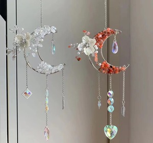 Commercio all'ingrosso personalizzabile Moonflower Sun Catcher in cristallo argento Suncatcher per la guarigione fatti a mano artigianato di cristallo - Product Image 4