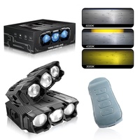 Xenplus Nouveau Phare LED de Calandre GM01 60000LM, 3 Couleurs, Télécommande, Étanche IP68, Projecteur de Conduite Tout-Terrain et Antibrouillard