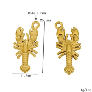 Pendentifs en acier inoxydable de formes variées pour la fabrication de bracelets, accessoires de bijouterie, breloques homard, moto, chaussures, coquillage - Product Image 2