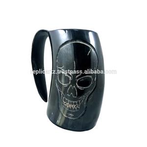 Juego de tazas para beber Vikingo, tazas de cerámica con cuerno de Animal, dispensador de jabón, bandeja, tarro, soporte para cepillo de dientes para organización de accesorios de baño - Product Image 1