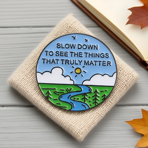 Lencana gaya Ins kreatif baru dengan kutipan inspirasional 'melambat untuk melihat hal yang benar-benar matte - Product Image 3