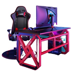 gaming desk workstation rgb Best Selling Gaming Table with LED Lights PC Laptop Computer Gaming Desk