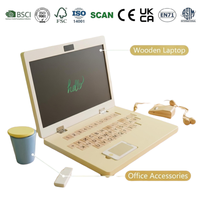 Jouet d'ordinateur en bois amusant pour enfants avec tablette d'écriture, souris et clavier, lettres magnétiques, jeu d'imitation