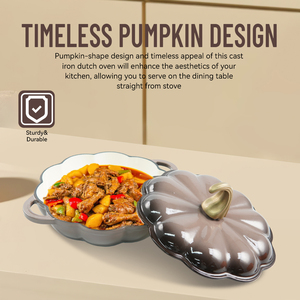 Panela de Ferro Fundido Esmaltada em Formato de Abóbora para Sopa e Cozimento - Atacado - Product Image 2