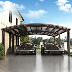 Auvent de jardin moderne en aluminium sur mesure avec finition naturelle, <span class=keywords><strong>abri</strong></span> autoportant pour 2 voitures pour villa - Product Image 1