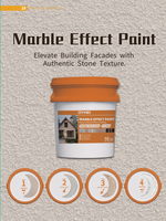 Revêtement liquide effet marbre acrylique QYM 20KG Peinture pour murs extérieurs et meubles en pierre naturelle Construction en 4 étapes Imperméable Anti-UV