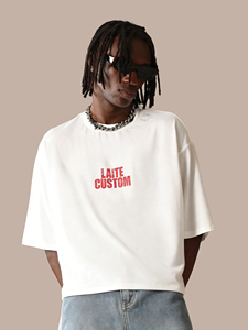 T-shirt da uomo LTD-MT1030 personalizzata dal produttore, di alta qualità, con stampa a rilievo, <span class=keywords><strong>design</strong></span> streetwear, vestibilità ampia - Product Image 1