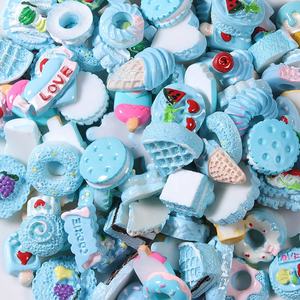 Commercio all'ingrosso blu stili resina epossidica cabochon resina della parte posteriore piana charms ornamento per la decorazione del telefono - Product Image 1