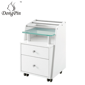 Dongpin Beauty Panel <b>Trolley</b> 40x41x63 Cm Tempered Glass Mobile Storage Cabinet With Casters Salon <b>Tool</b> Cart - Product Image 2