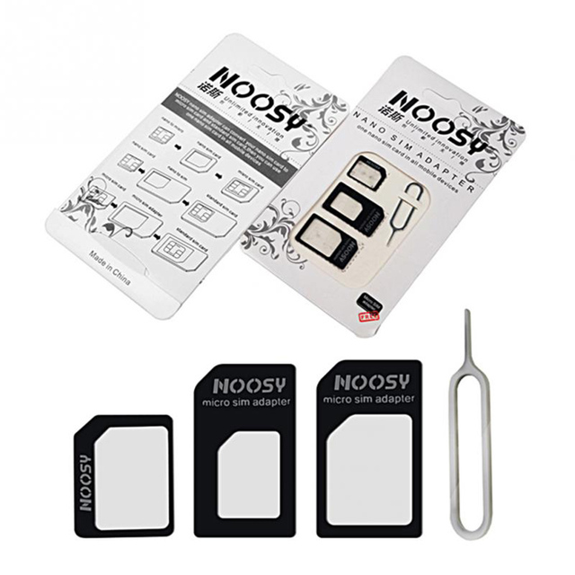 4 in 1 Nano SIM Card Adapters Micro SIM Adapters Standard SIM Card Adapter Eject Pin for iphone 4 4S 5 6 6S All Phones