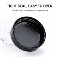 Pot de voyage mini vide en plastique PS transparent, écologique, 5g, 10g, 15g, pour baume à lèvres, crème contour des yeux, échantillon cosmétique, avec bouchons