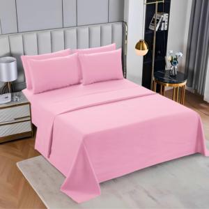 Juego de Sábanas de 6 Piezas de Color Sólido al por Mayor, Ropa de Cama Suave al Tacto de Algodón con 4 Fundas de Almohada - Product Image 2