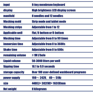 Vente en gros d'usine Nouveau matériel de laboratoire Système d'immunoanalyse à 8/12 canaux Machine de nettoyage de microplaques <span class=keywords><strong>ELISA</strong></span> - Product Image 6