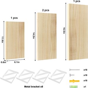 Kệ nổi cho tường, kích cỡ khác nhau kệ gỗ tự nhiên cho phòng khách, phòng tắm, phòng ngủ, nhà bếp, trang trí nhà - Product Image 3