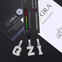 Pendentif Cœur Hip Hop Personnalisé en Moissanite, Argent Sterling 925 Plaqué Or 12G, Breloques de Mode Homme Givrées et Élégantes