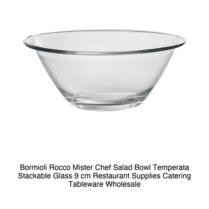 Mister <b>Chef</b> Glass Salad Bowl Ø 9 cm Tempered Stackable Bormioli Rocco - Product Image 2
