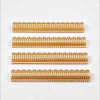 Supports de Mahjong Américain de Luxe en Bambou Transparent Tressé, 20 Pouces, Ensemble de 4 Pièces, Bords Droits, Collection Acrylique Premium