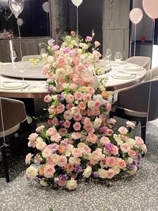 Décoration de table pour fête d'anniversaire, fête des <span class=keywords><strong>m</strong></span>ères, mariage, chemin de table de 1,5 <span class=keywords><strong>m</strong></span> de long, <span class=keywords><strong>fleurs</strong></span> suspendues, décoration de fenêtre, <span class=keywords><strong>fleurs</strong></span> de mariage luxueuses - Product Image 3
