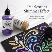 Ensemble de peinture acrylique nacrée 3D Risa, 30 ml, stylo de peinture à effet métallique, artisanat artistique, non toxique, verre, papier