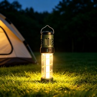 Linterna LED 2 en 1 para exteriores y linterna de camping, linterna portátil recargable por USB a prueba de agua para camping, senderismo y emergencias