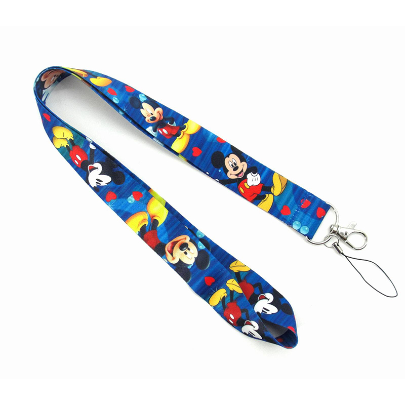 Lovely Cute Cartoon Mickey Minnie Anti-Lost Lanyards Accessories Wholesale Hot Sale Printing Lanyard Custom Logo Card Keychain Image 3