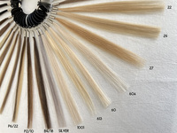 Vente en gros : Nuancier de 32 couleurs de cheveux naturels Remy, échantillon de couleur de cheveux humains