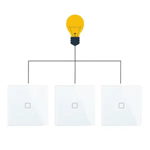 Smartdust Villa Ngắt Tactil 2 Way 1 Gang Touchswitcher Glass Bảng Điều Chỉnh Tường Màn Hình Thông Minh Nhà Ánh Sáng Cảm Ứng Chuyển Đổi