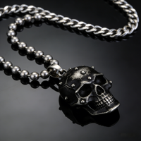 Collier de bijoux punk tendance en acier inoxydable ou en cuivre, personnalisé par l'usine JIAYE, avec pendentif exclusif et chaîne à perles, couleur plaquée DIY