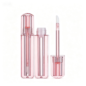 Tube de brillant à lèvres rose carré de 4 ml, tube vide pour brillant à lèvres, emballage cosmétique, flacon transparent pour brillant à lèvres, emballage pour lèvres - Product Image 3