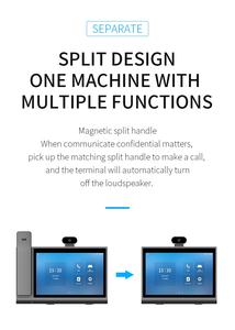 SIP écran tactile vidéo de haute qualité Android 12 réunion téléphone <span class=keywords><strong>IP</strong></span> prise en charge WiFi Gigbit Ethernet Port POE téléphone de conférence Voip - Product Image 3