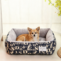 Coussin de couchage rectangulaire en velours polaire imprimé pour animaux de compagnie, doux, épais, chaud, de haute qualité, pour chiens et chats, pour l'hiver, pour une utilisation en intérieur